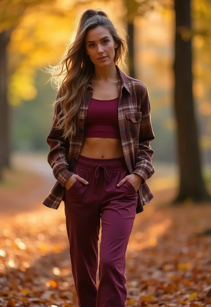 15 Elegant Fall Outfits for Plus Size Beauties That'll Make Heads Turn! - 12. Autumn-Infused Athleisure
