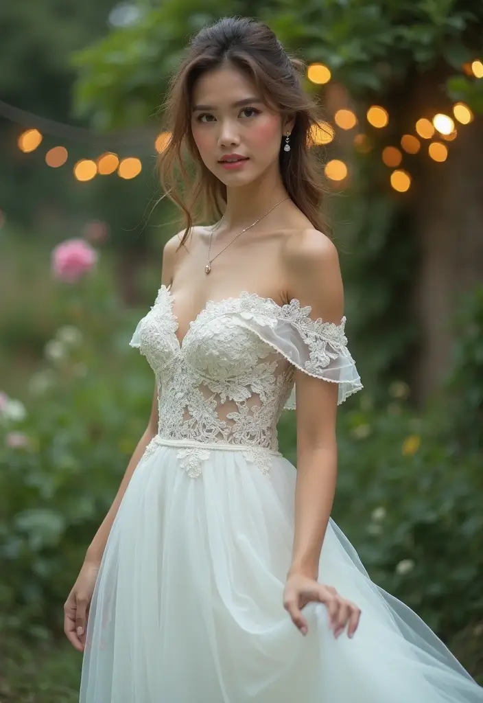 15 Stunning Casual Wedding Dresses That Will Make You Say 'I Do!' - 4. Romantic Off-the-Shoulder Design