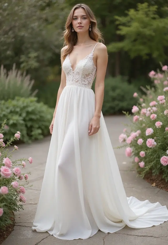 15 Stunning Casual Wedding Dresses That Will Make You Say 'I Do!' - 8. Flowing A-Line Dress