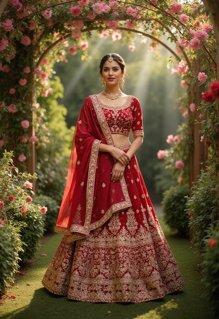 15 Stunning Indian Wedding Outfits for Brides That Will Make Heads Turn! - 1. The Classic Red Lehenga
