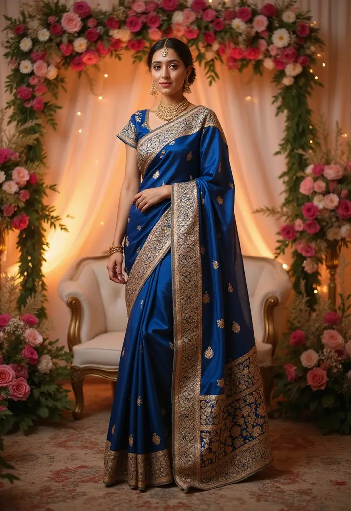 15 Stunning Indian Wedding Outfits for Brides That Will Make Heads Turn! - 3. The Regal Saree