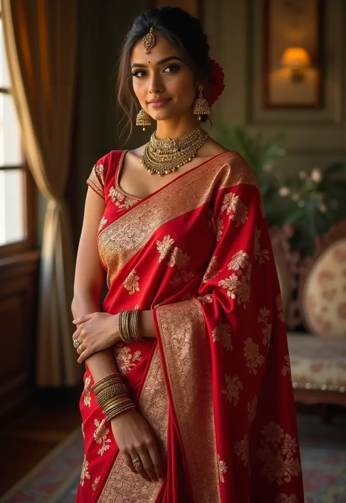 15 Stunning South Indian Bridal Looks in Red That Will Leave You Breathless! - 11. Vintage Glam in Red