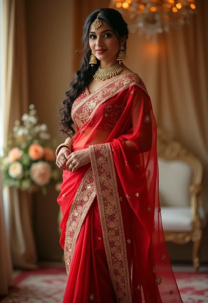 15 Stunning South Indian Bridal Looks in Red That Will Leave You Breathless! - 14. The Magic of Drapes