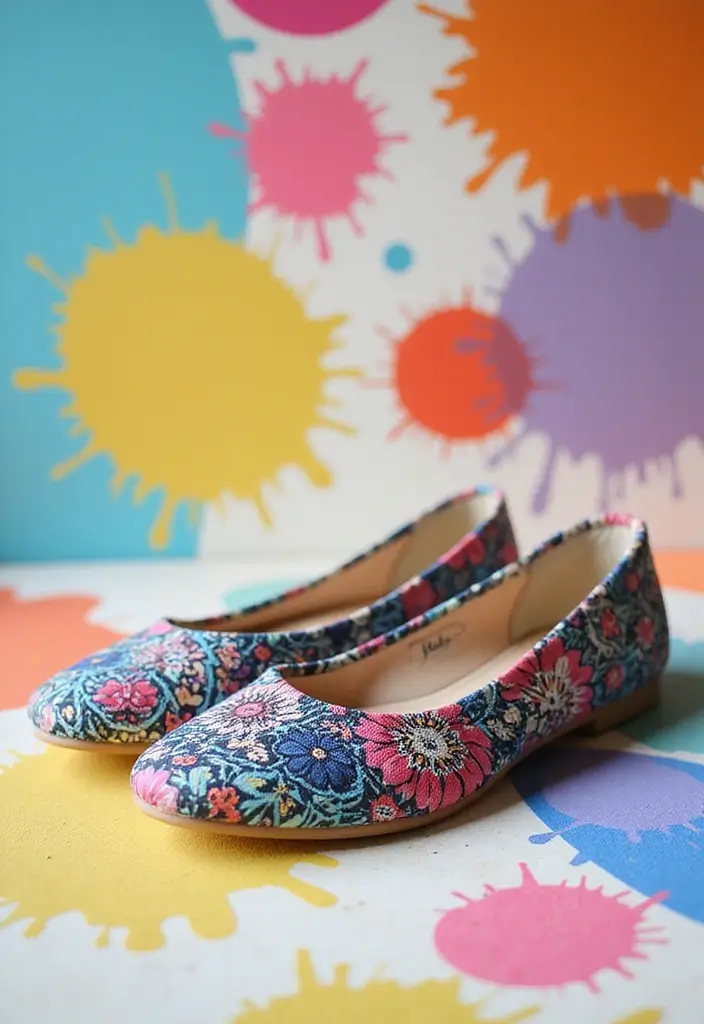 15 Stunning Wedding Footwear Ideas for Brides Who Love Flats (You Won't Believe #5!) - 10. Artistic Printed Flats