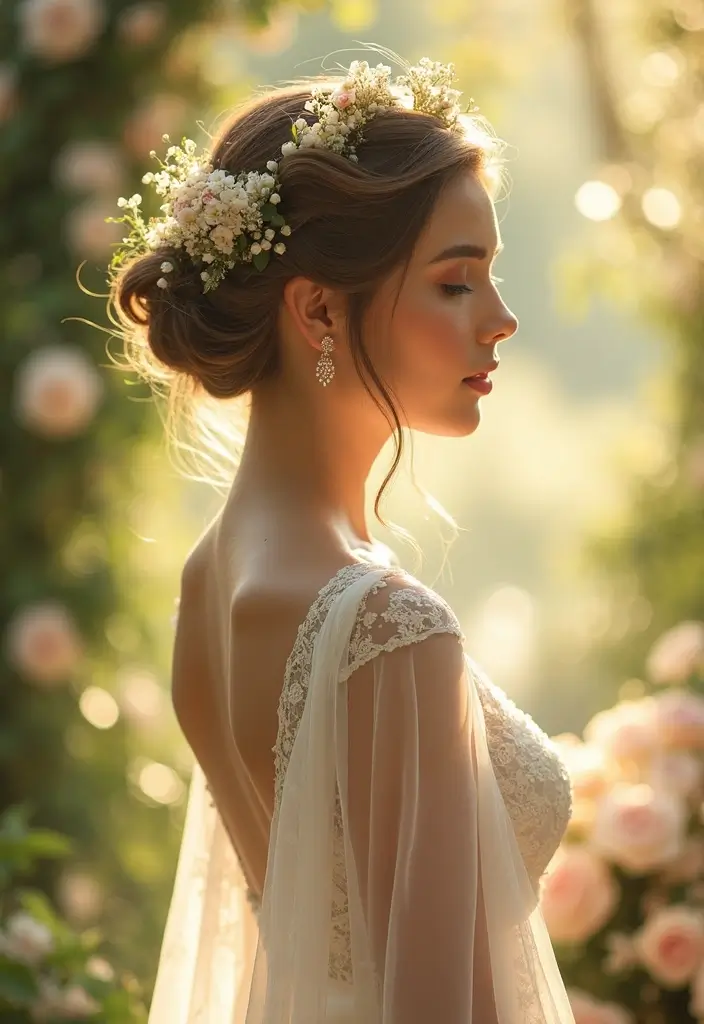 15 Stunning Wedding Hairstyles for Medium Hair That Will Leave Your Guests in Awe! - 11. Twisted Halo Braid