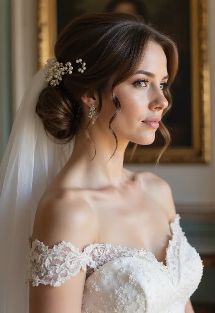 15 Stunning Wedding Hairstyles for Medium Hair That Will Leave Your Guests in Awe! - 12. Vintage-Inspired Updo