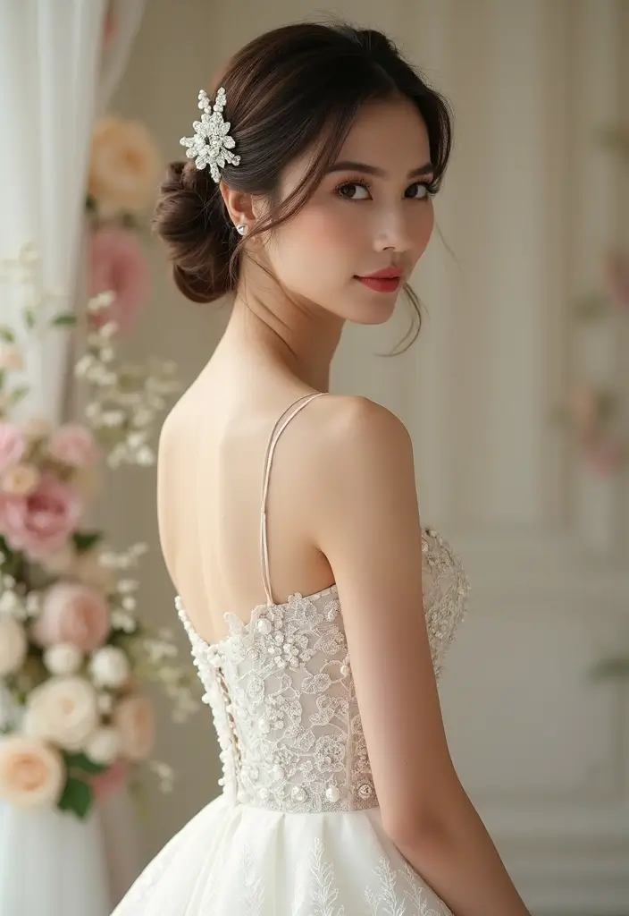 15 Stunning Wedding Hairstyles for Medium Hair That Will Leave Your Guests in Awe! - 13. Elegant Side Bun