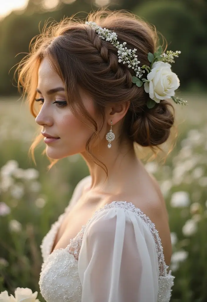 15 Stunning Wedding Hairstyles for Medium Hair That Will Leave Your Guests in Awe! - 14. Textured Updo with a Twist