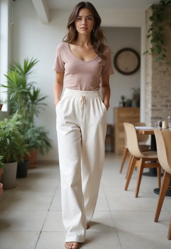 20 Lounge Clothes Aesthetic Looks That Will Elevate Your Comfort Game! - 9. Relaxed Wide-Leg Pants