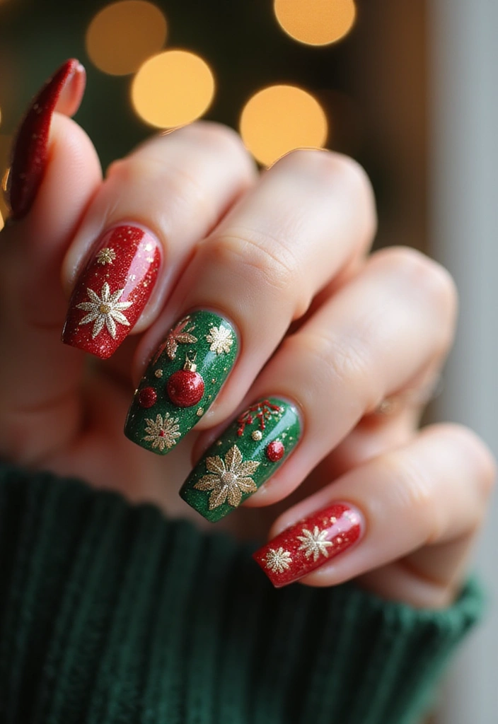 20 Stunning Gel Nail Designs That'll Make You the Envy of All Your Friends! - 18. Holiday Highlights