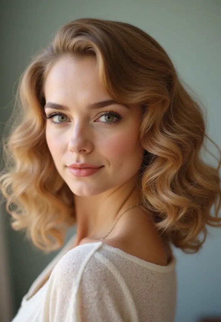 20 Stunning Hairstyles for Shoulder Length Hair That'll Turn Heads! - 14. Vintage-Inspired Curls