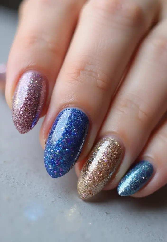 20 Stunning Nail Shapes You Need to Try This Season (Wait Until You See #5!) - 13. Glitter Nails