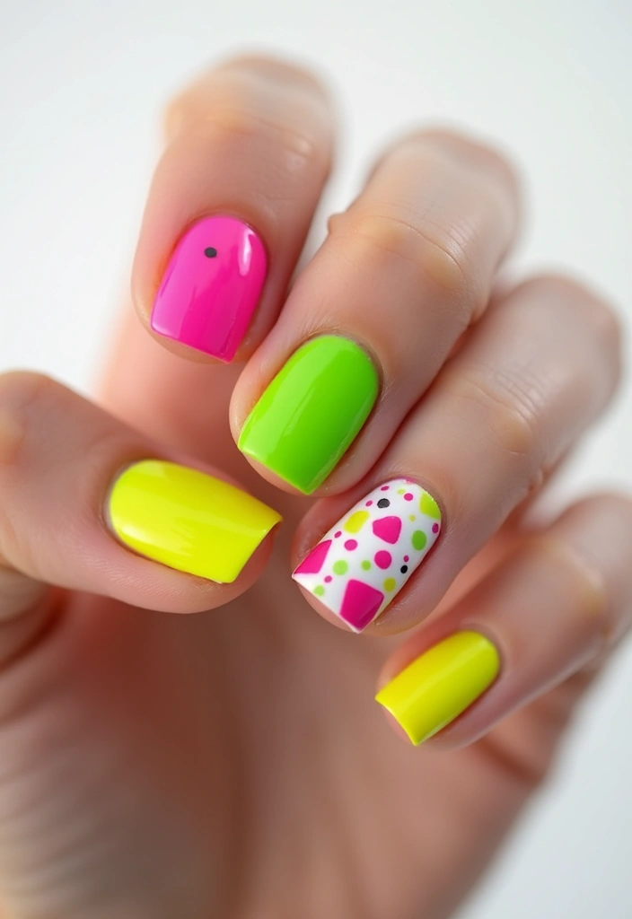 20 Stunning Nail Shapes You Need to Try This Season (Wait Until You See #5!) - 14. Neon Nails
