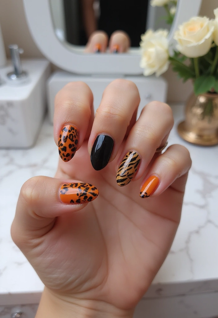 20 Stunning Simple Nail Designs in Acrylic That Will Steal Your Heart! - 13. Animal Prints