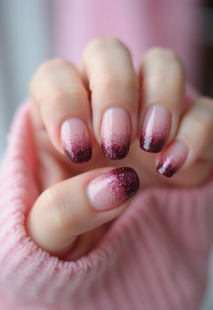 20 Stunning Simple Nail Designs in Acrylic That Will Steal Your Heart! - 2. Glitter Ombre