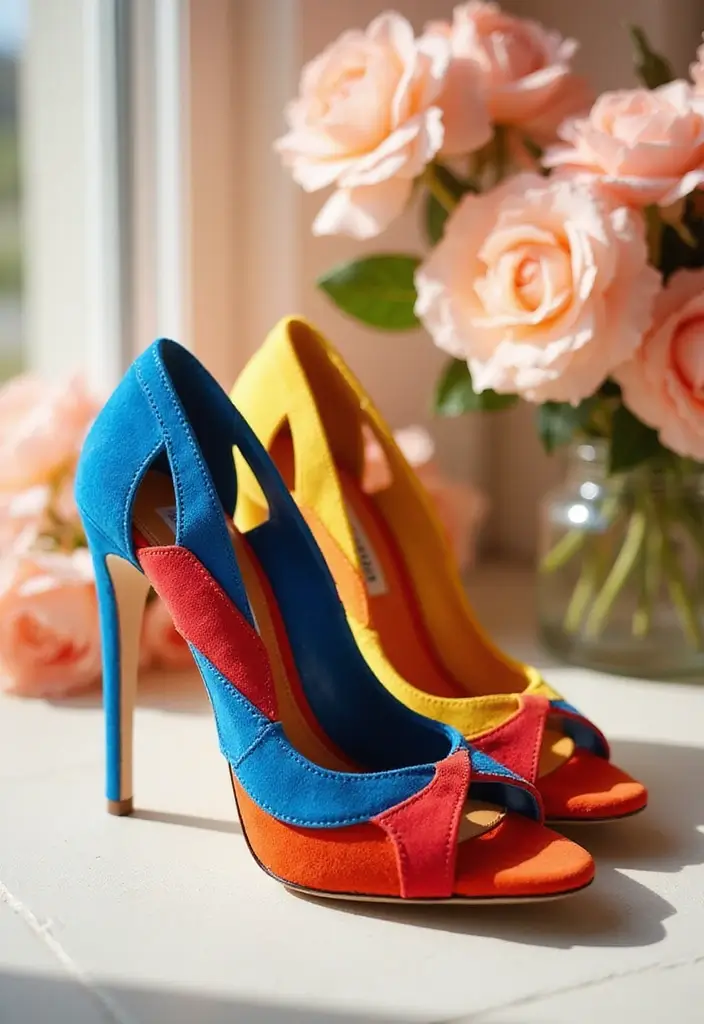 20 Stunning Wedding Footwear Ideas That'll Make You the Most Stylish Bride Ever! - 10. Striking Colorful Heels