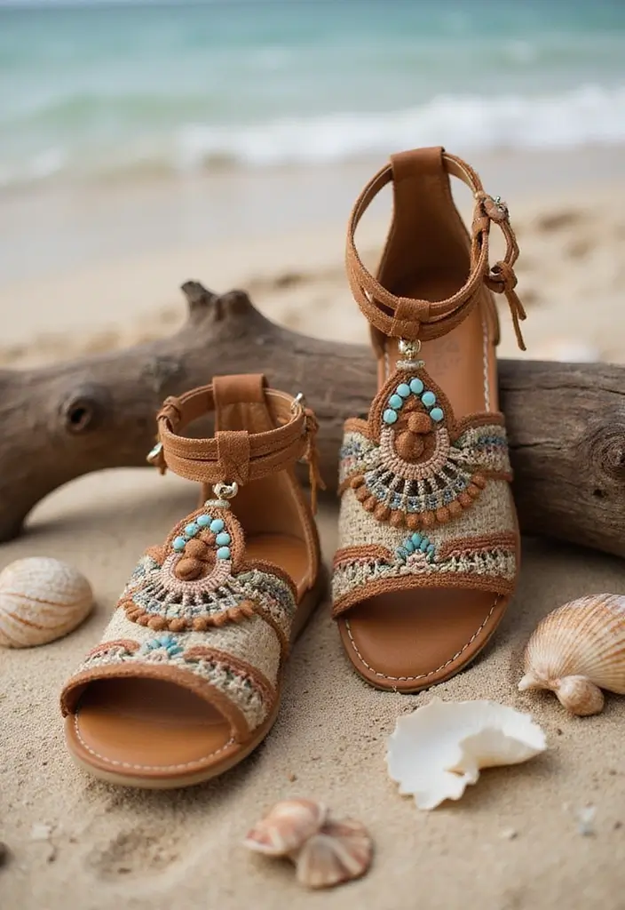 20 Stunning Wedding Footwear Ideas That'll Make You the Most Stylish Bride Ever! - 11. Bohemian Sandals
