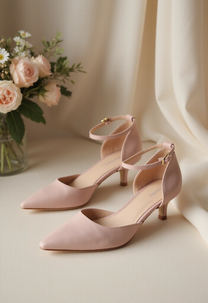 20 Stunning Wedding Footwear Ideas That'll Make You the Most Stylish Bride Ever! - 16. Sophisticated Kitten Heels