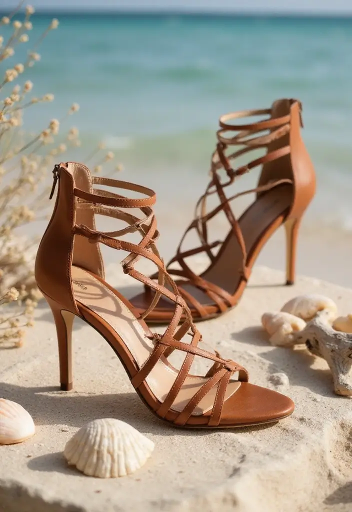 20 Stunning Wedding Footwear Ideas That'll Make You the Most Stylish Bride Ever! - 19. Strappy Gladiator Heels