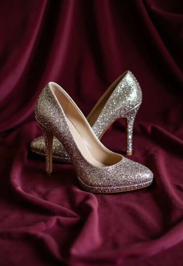 20 Stunning Wedding Footwear Ideas That'll Make You the Most Stylish Bride Ever! - 2. Glittering Statement Heels