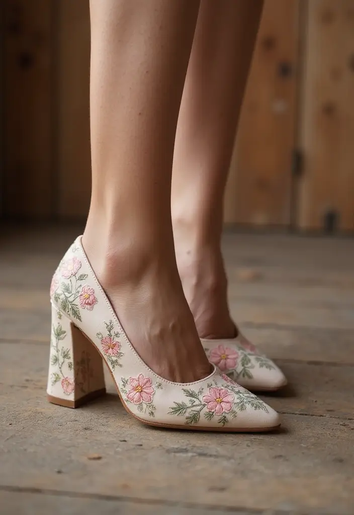 20 Stunning Wedding Footwear Ideas That'll Make You the Most Stylish Bride Ever! - 3. Elegant Block Heels
