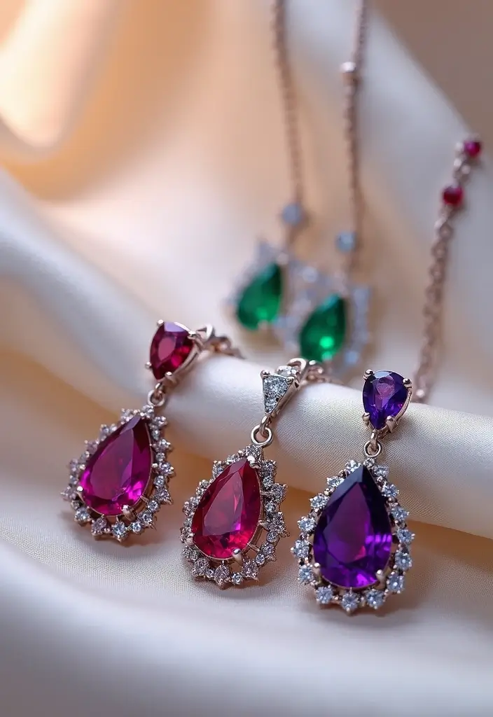 20 Stunning Wedding Jewelry Ideas Every Bride Will Adore (Wait Until You See #12!) - 11. Colorful Gemstone Accents