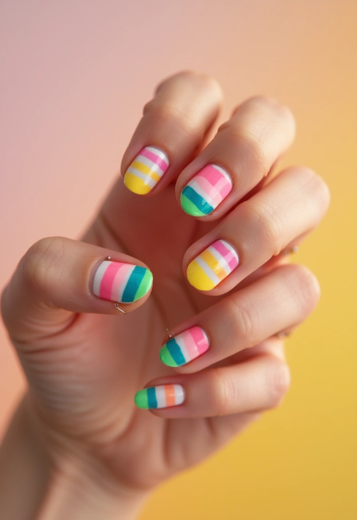 25 Nail Art Designs That Will Make You the Center of Attention (You Won't Believe #12!) - 18. Retro Stripes