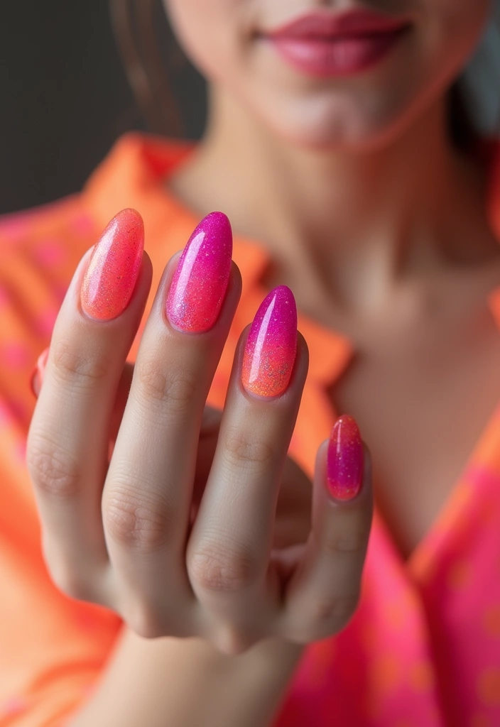 25 Nail Art Designs That Will Make You the Center of Attention (You Won't Believe #12!) - 2. Neon Ombre Nails
