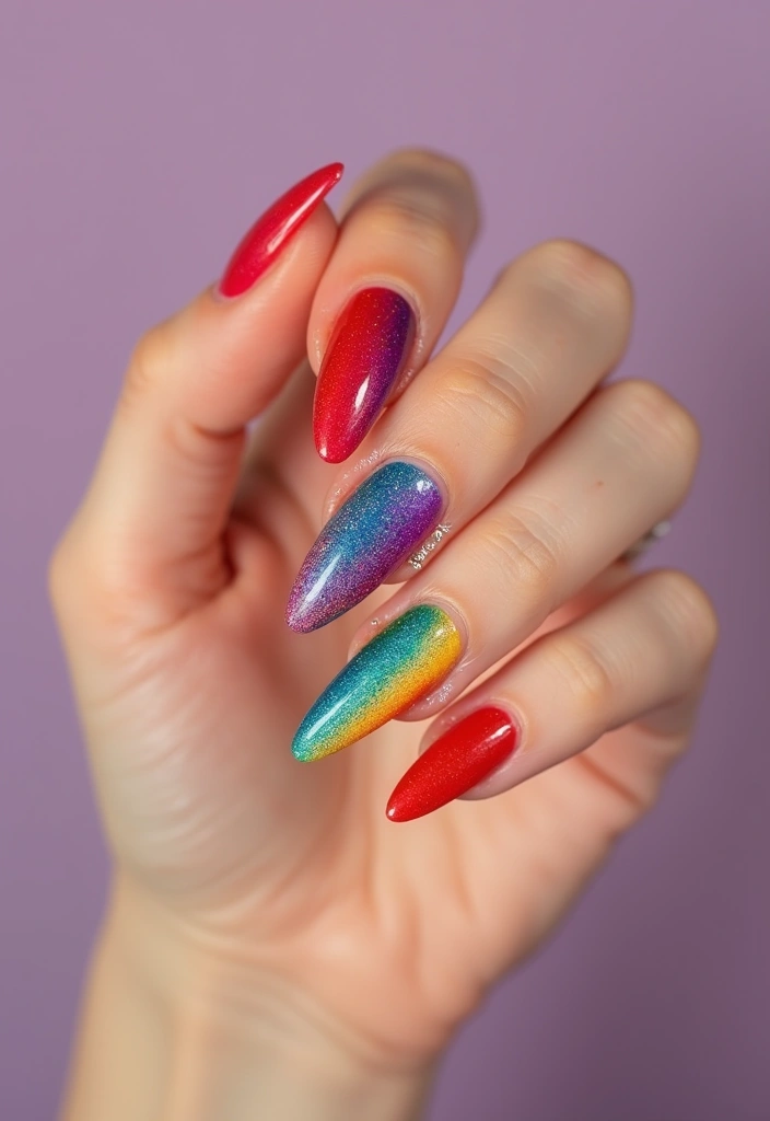 25 Nail Art Designs That Will Make You the Center of Attention (You Won't Believe #12!) - 22. Rainbow Nails
