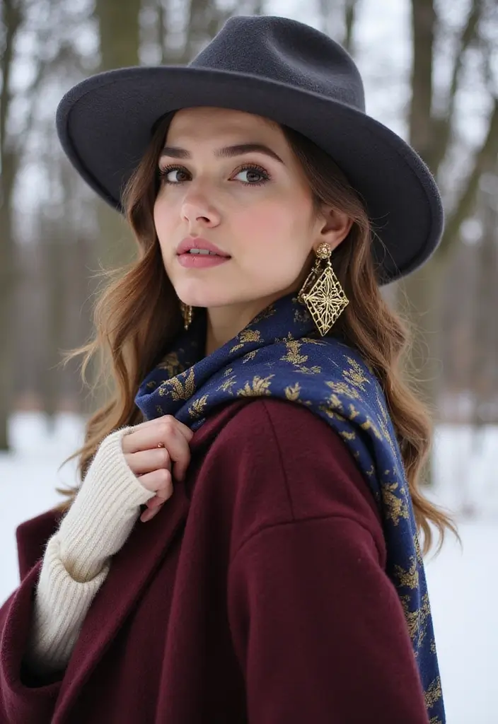 27 Cozy Women’s Winter Fashion Outfits Looks That Will Keep You Stylish and Warm! - 27. Statement Accessories with Basics
