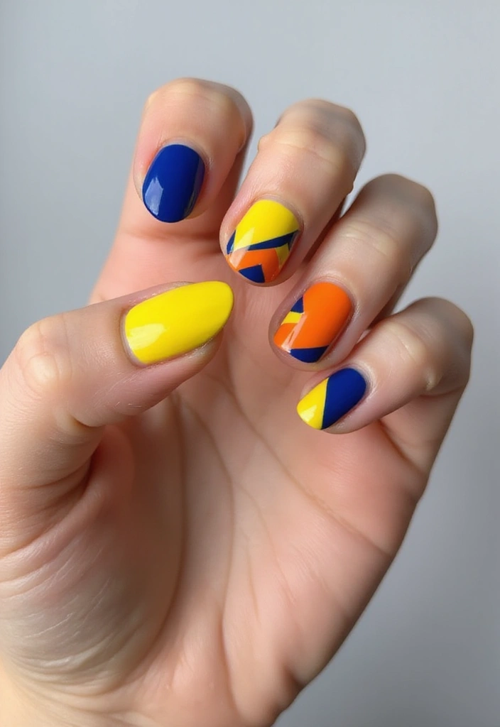 30 Simple Nail Designs for Almond Shapes That'll Make You Say 'Wow!' - 10. Color-blocking