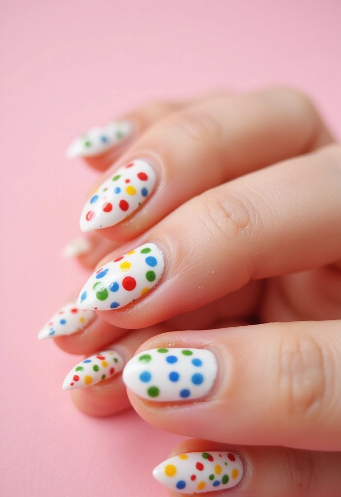 30 Simple Nail Designs for Almond Shapes That'll Make You Say 'Wow!' - 12. Dotted Design