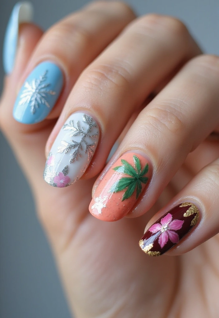 30 Simple Nail Designs for Almond Shapes That'll Make You Say 'Wow!' - 13. Seasonal Themes