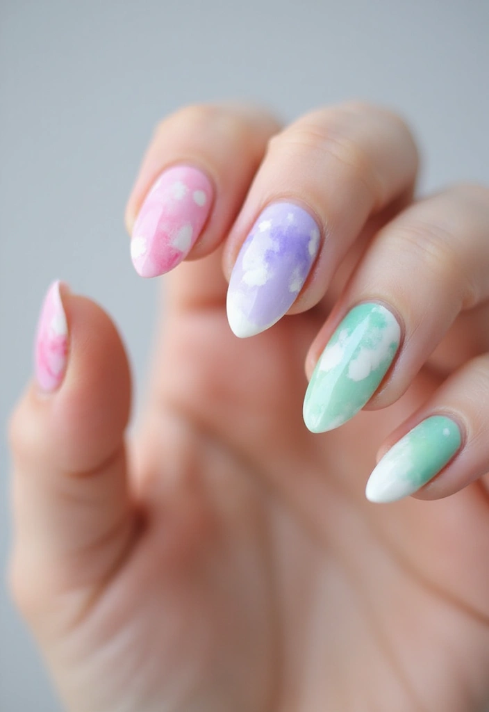 30 Simple Nail Designs for Almond Shapes That'll Make You Say 'Wow!' - 17. Watercolor Technique