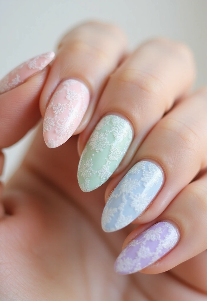 30 Simple Nail Designs for Almond Shapes That'll Make You Say 'Wow!' - 19. Vintage Lace
