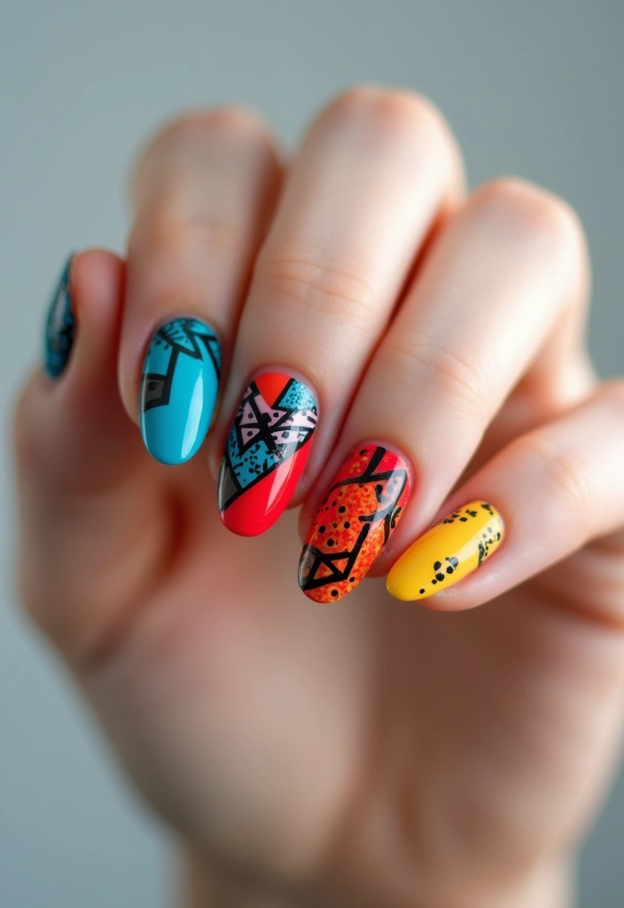 30 Simple Nail Designs for Almond Shapes That'll Make You Say 'Wow!' - 2. Geometric Patterns