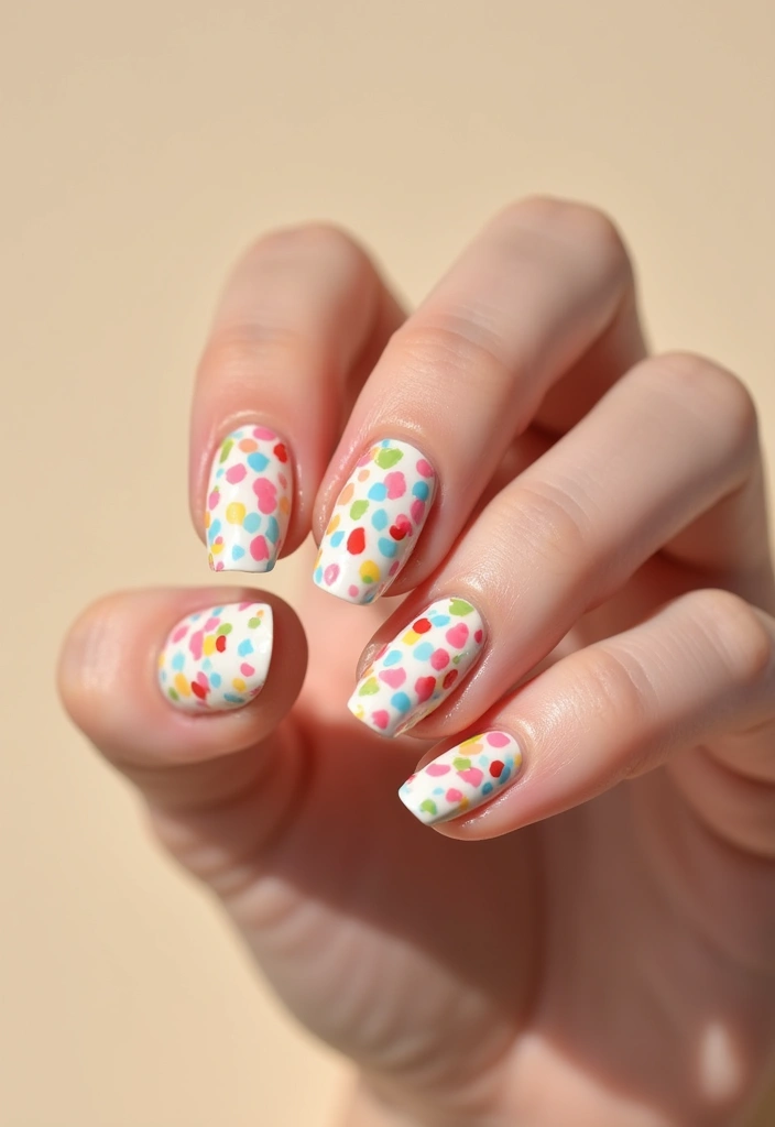 30 Simple Nail Designs for Almond Shapes That'll Make You Say 'Wow!' - 20. Colorful Confetti