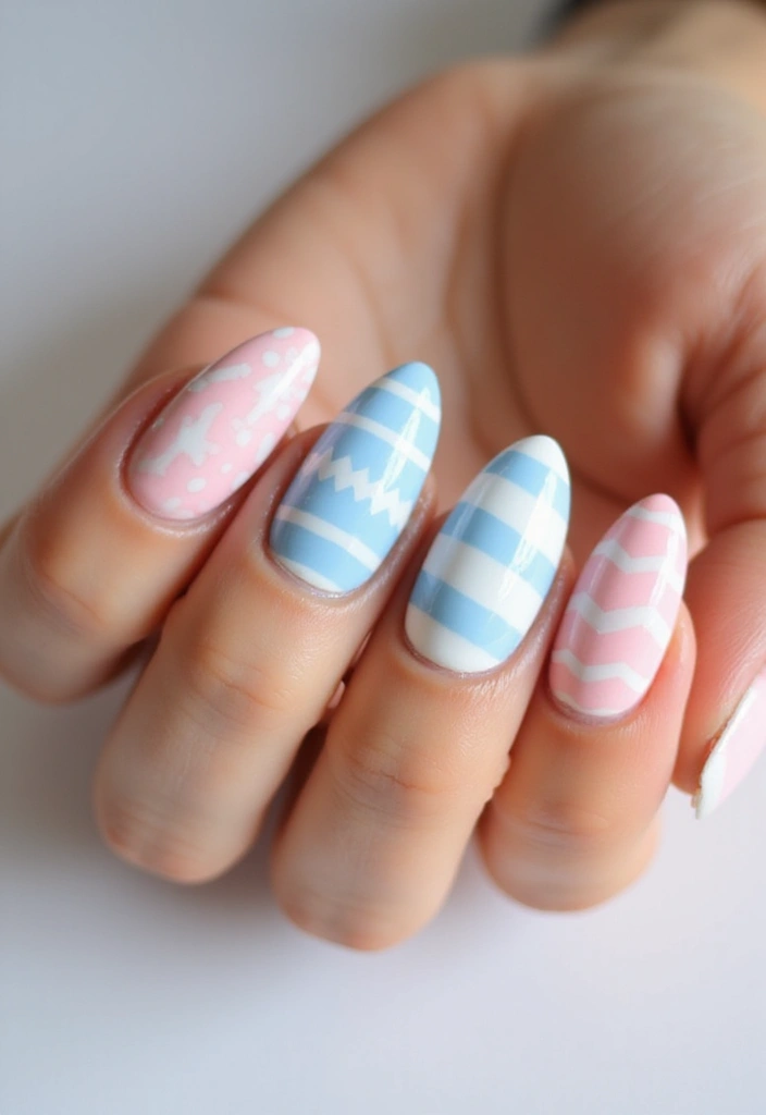 30 Simple Nail Designs for Almond Shapes That'll Make You Say 'Wow!' - 22. Simple Stripes