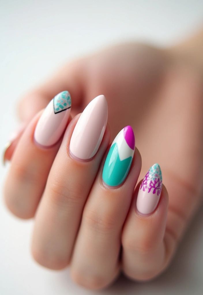 30 Simple Nail Designs for Almond Shapes That'll Make You Say 'Wow!' - 24. Bold Color Pops