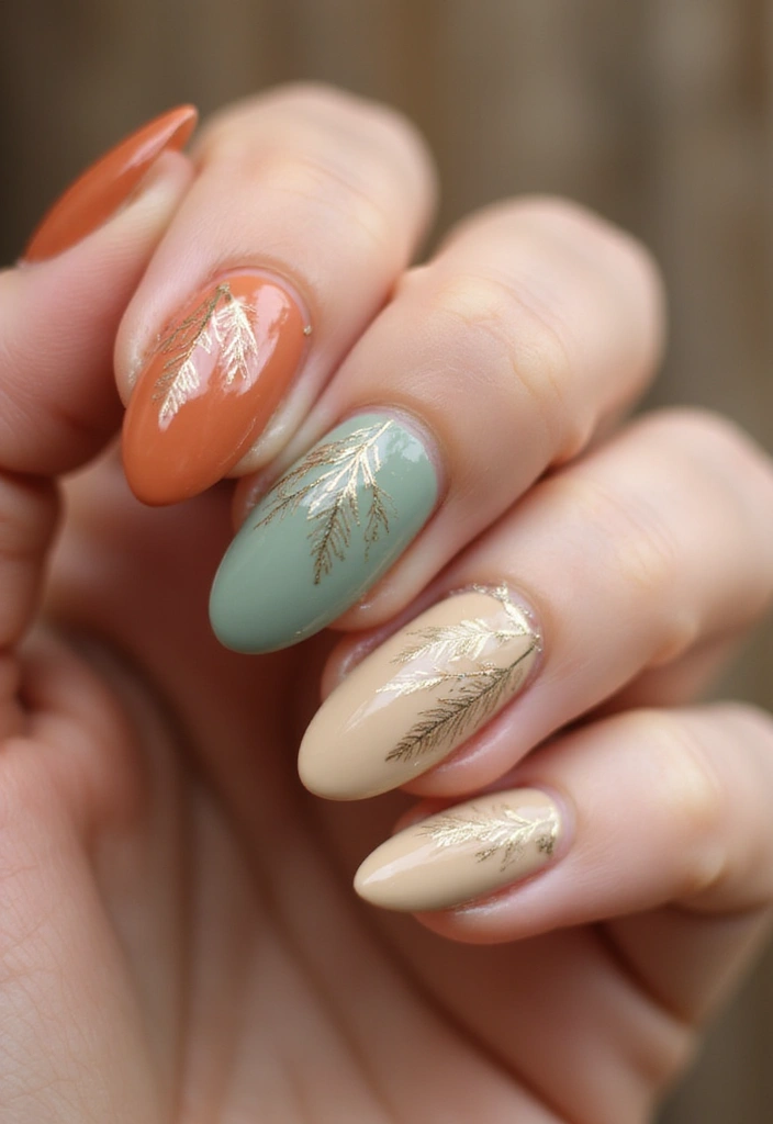 30 Simple Nail Designs for Almond Shapes That'll Make You Say 'Wow!' - 28. Boho Feathers