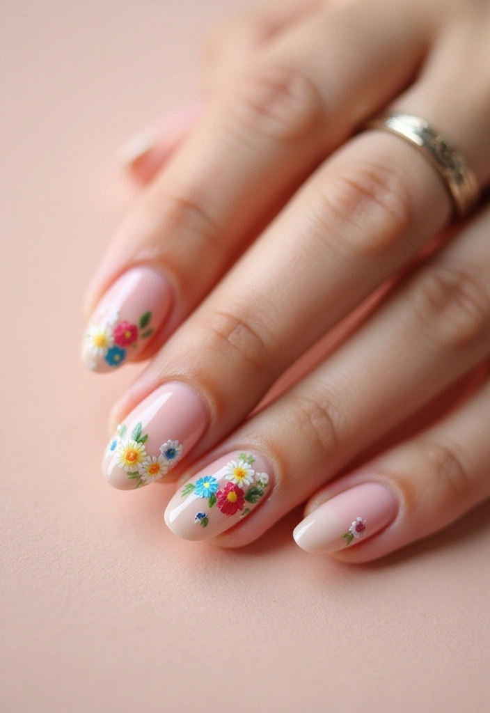 30 Simple Nail Designs for Almond Shapes That'll Make You Say 'Wow!' - 4. Floral Accents
