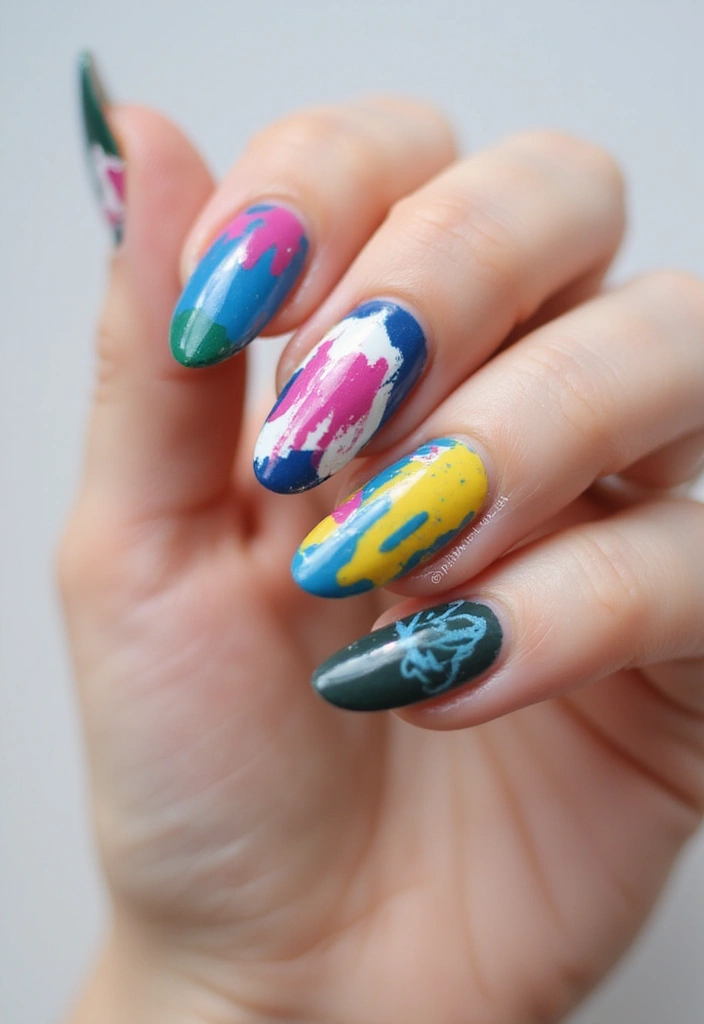 30 Simple Nail Designs for Almond Shapes That'll Make You Say 'Wow!' - 6. Abstract Art