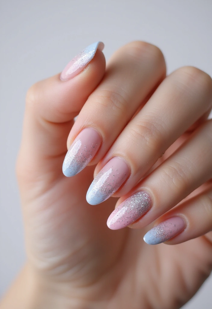 30 Simple Nail Designs for Almond Shapes That'll Make You Say 'Wow!' - 7. Glitter Gradients