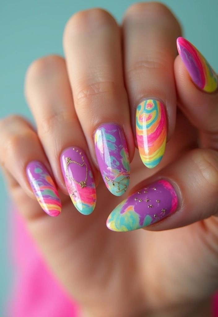 12 Cute Short Nails Acrylic Ideas That Will Steal Your Heart! - 10. Neon Pop