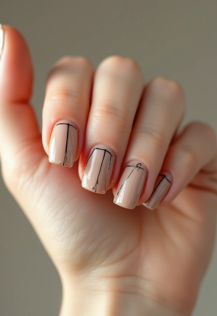 12 Cute Short Nails Acrylic Ideas That Will Steal Your Heart! - 5. Minimalist Line Art