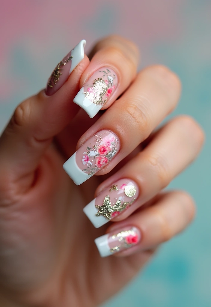 14 Stunning Acrylic Nails French Tip Designs That Will Leave You Speechless! - 14. Custom Art French Tips