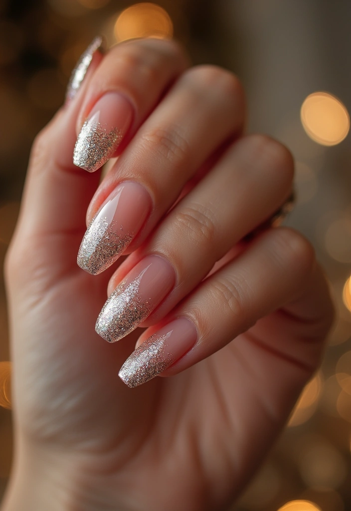 14 Stunning Acrylic Nails French Tip Designs That Will Leave You Speechless! - 3. Glittery French Tips