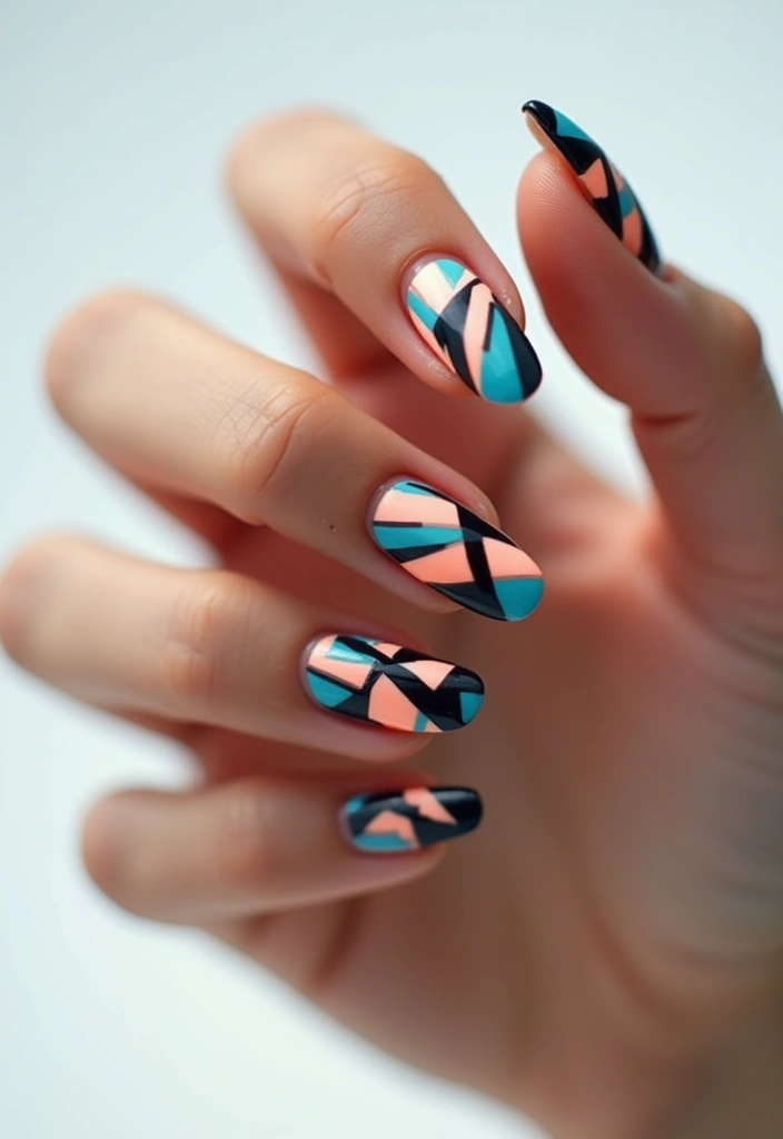 14 Stunning Acrylic Nails French Tip Designs That Will Leave You Speechless! - 4. Geometric French Tips