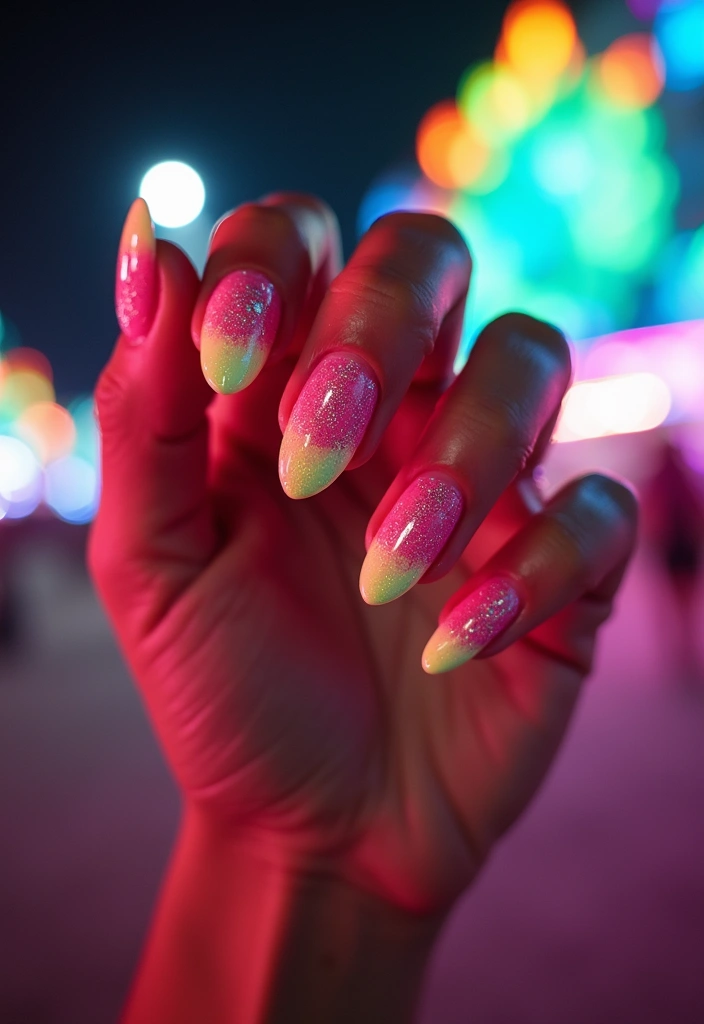 14 Stunning Acrylic Nails French Tip Designs That Will Leave You Speechless! - 6. Neon French Tips