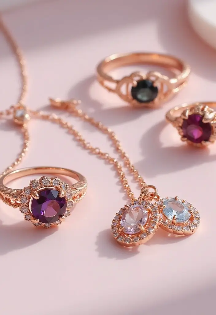 14 Stunning Rose Gold Jewelry Pieces You Absolutely Need in Your Collection (Don’t Miss #4!) - 11. Rose Gold Birthstone Jewelry